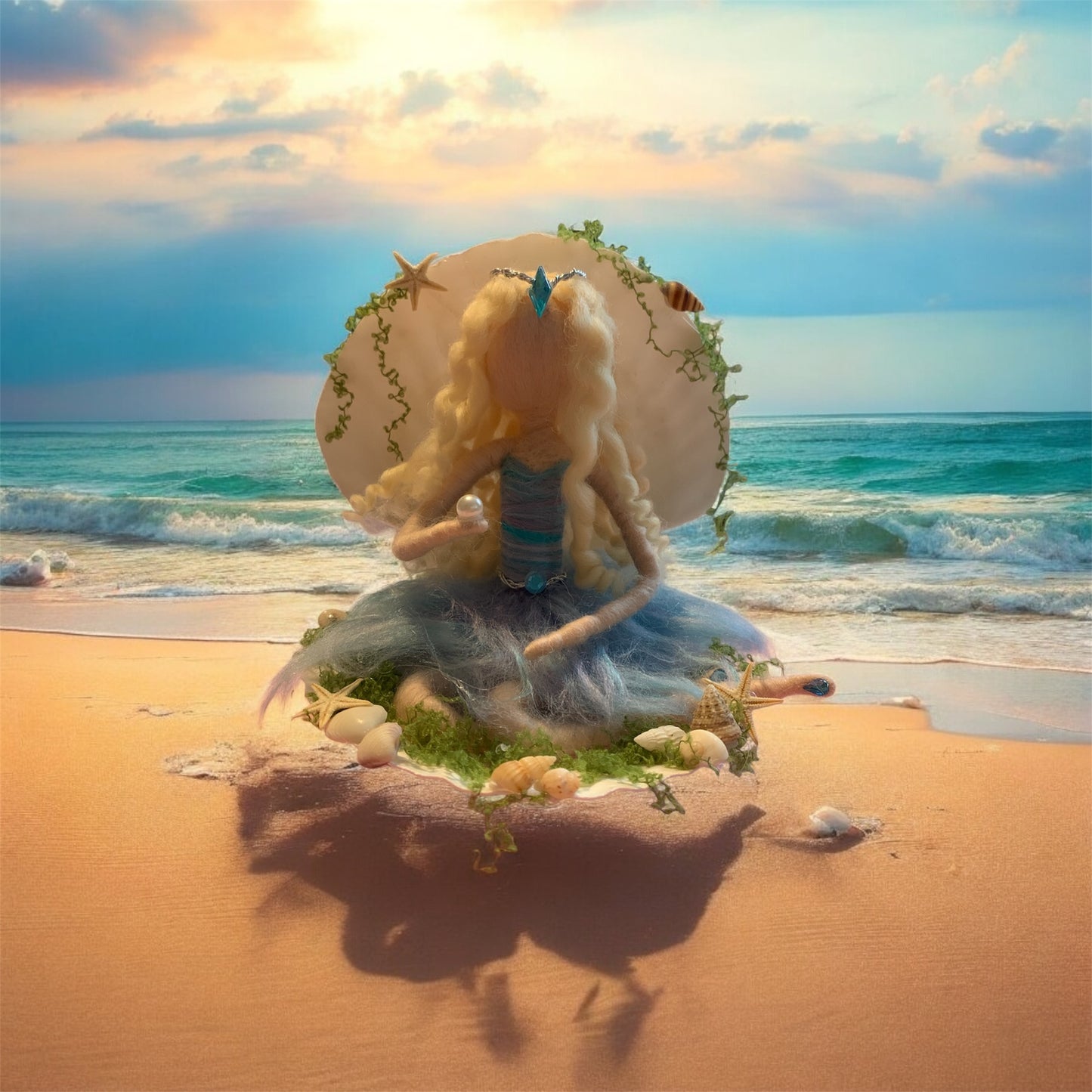 Needle Felted Ocean Pearl Princess