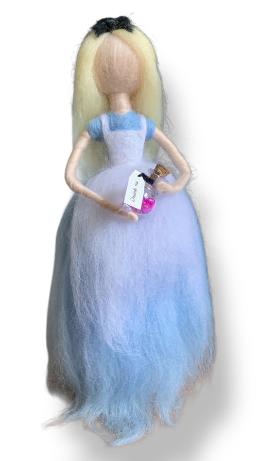 Needle Felted Wool Alice Inspired girl