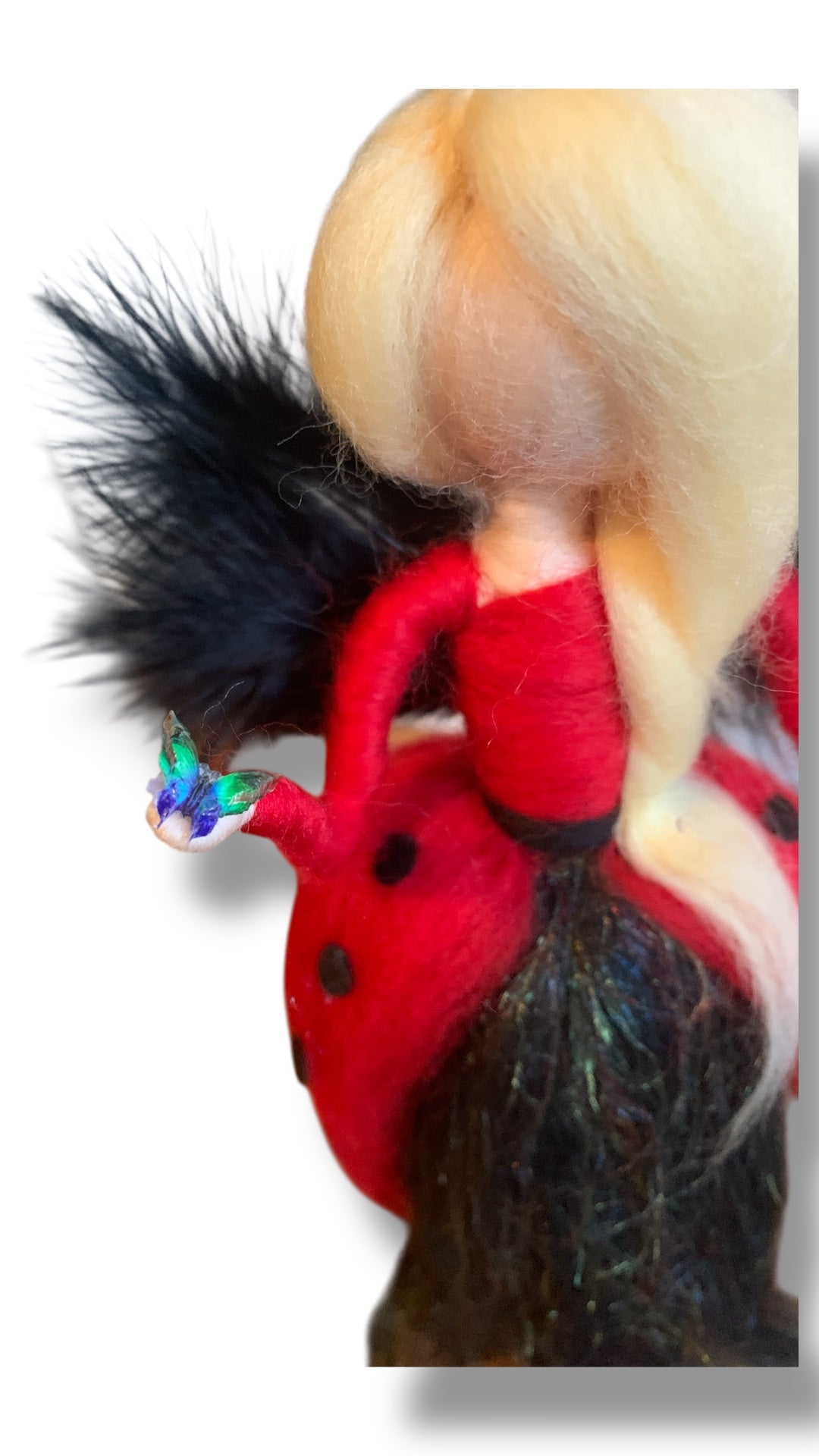 Needle Felted Wool LadyBird fairy