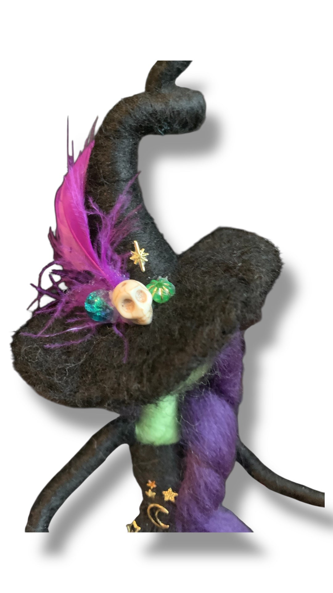 Needle Felted Wool Witch with Book